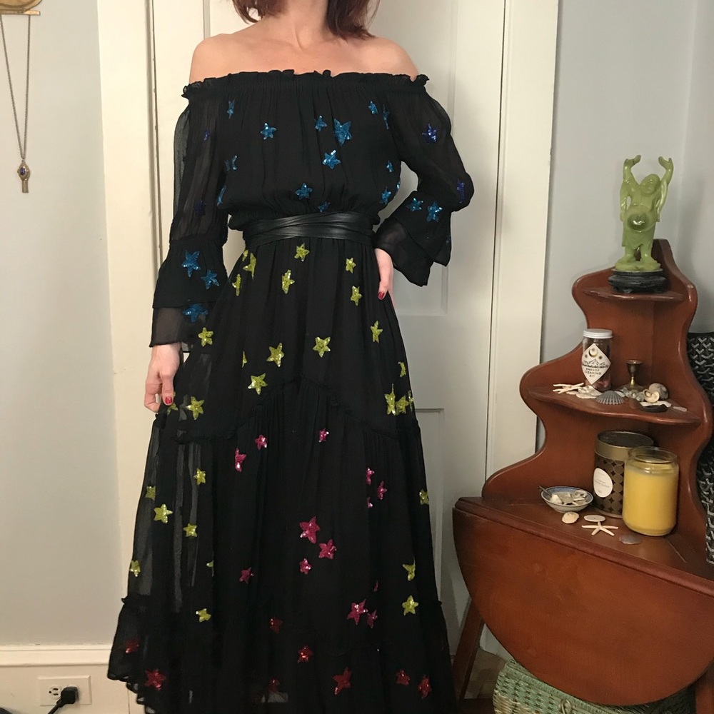 ROCOCO SAND Star Sequin Rainbow LUXE Maxi Dress